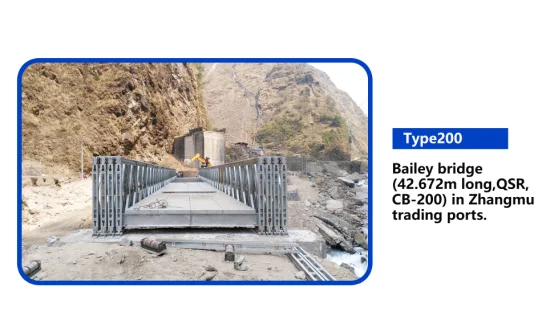Construção de ponte de estrutura de treliça de aço Bailey permanente leve de alta qualidade
